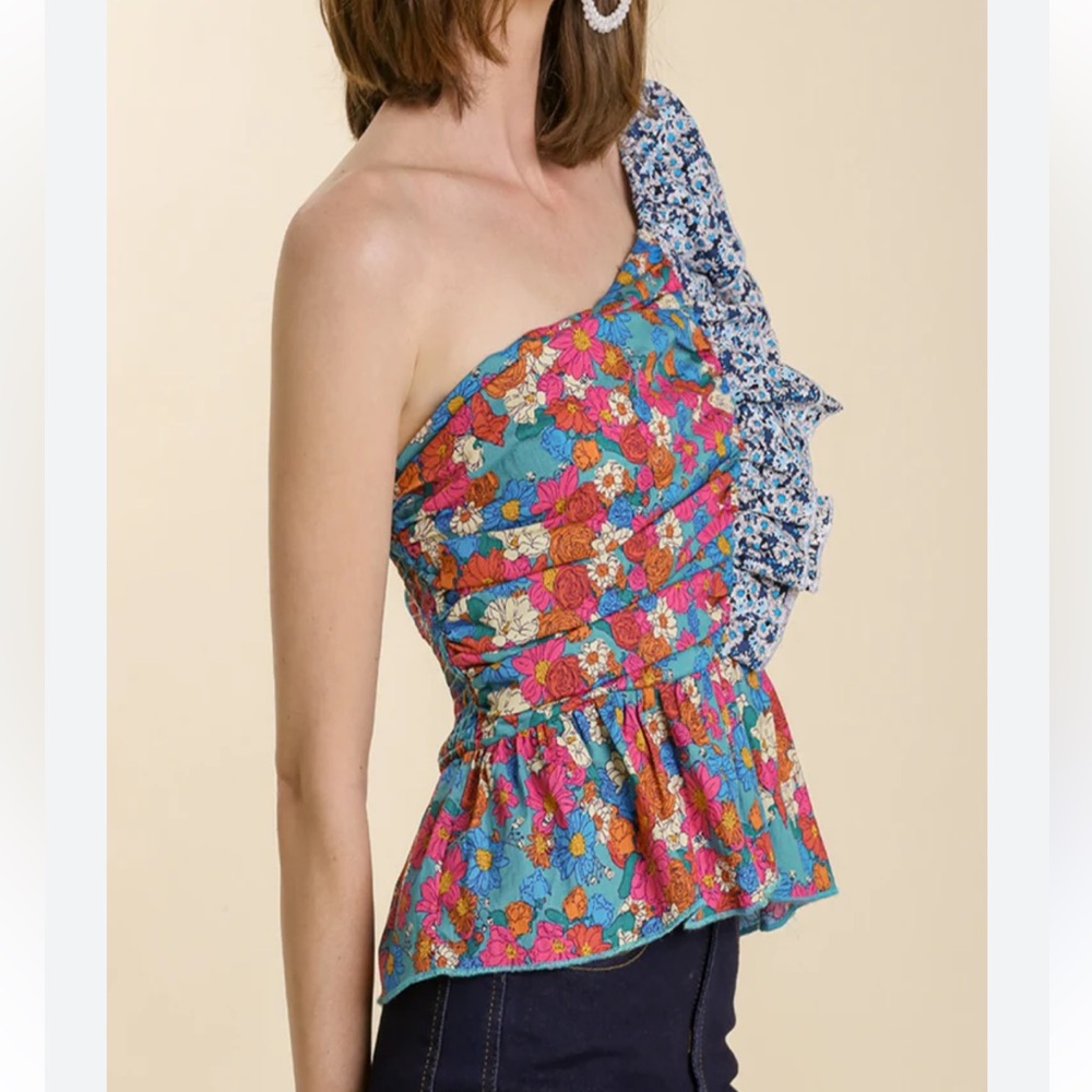 Floral Strapless Women's Top